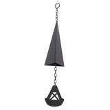 Triangular Wind Chimes Courtyard Bell Pendant Home Decoration Iron Black with Hanging Ring for Garden - 45-Degree Angle