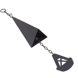 Triangular Wind Chimes Courtyard Bell Pendant Home Decoration Iron Black with Hanging Ring for Garden