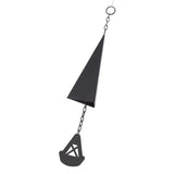 Triangular Wind Chimes Courtyard Bell Pendant Home Decoration Iron Black with Hanging Ring for Garden
