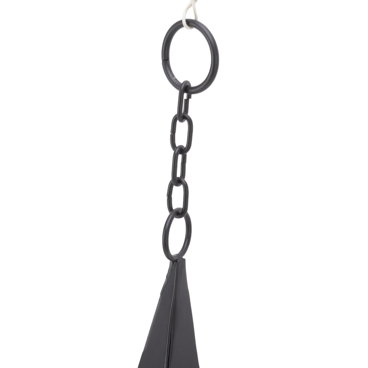 Triangular Wind Chimes Courtyard Bell Pendant Home Decoration Iron Black with Hanging Ring for Garden