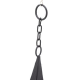 Triangular Wind Chimes Courtyard Bell Pendant Home Decoration Iron Black with Hanging Ring for Garden