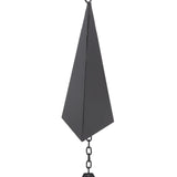 Triangular Wind Chimes Courtyard Bell Pendant Home Decoration Iron Black with Hanging Ring for Garden