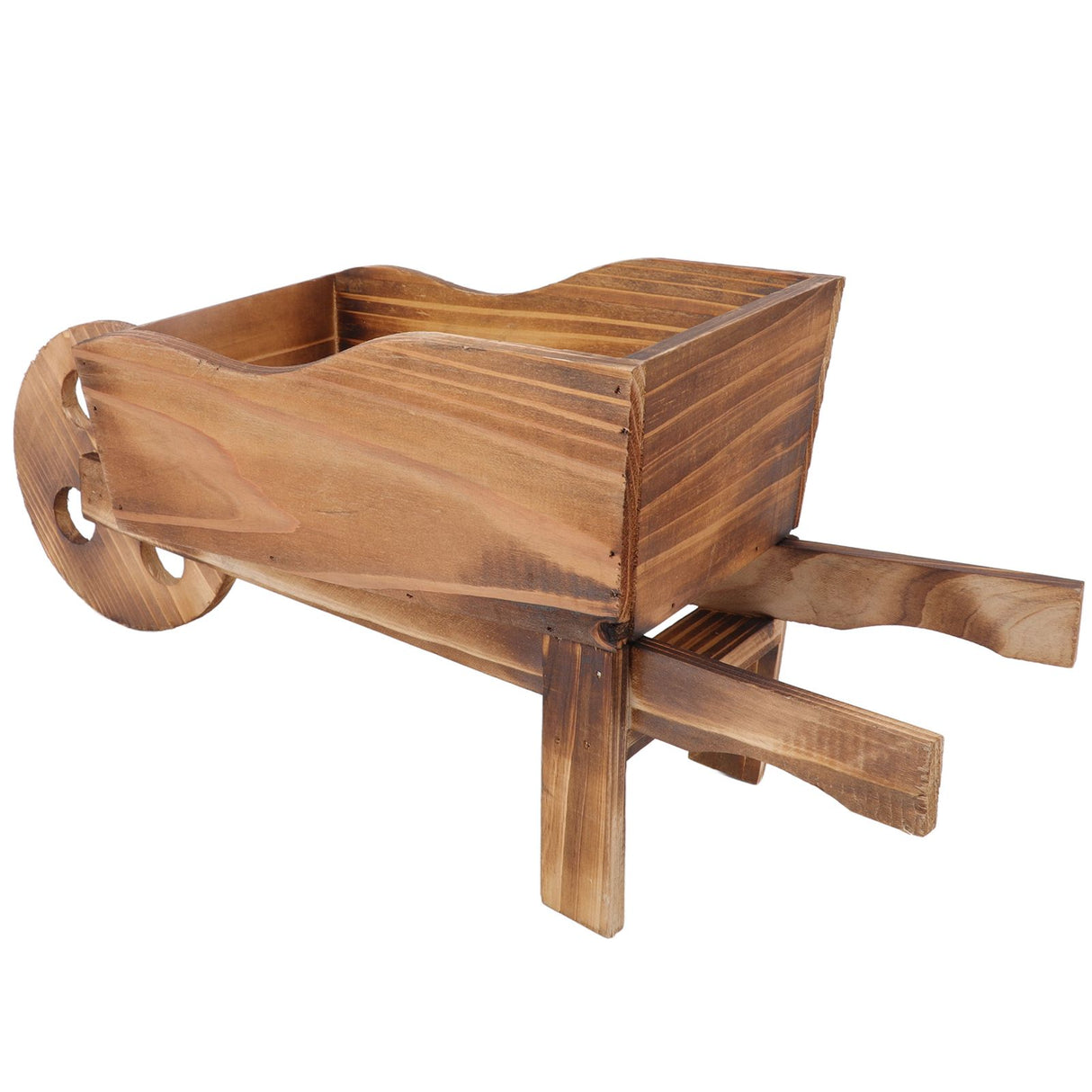 Flower Pot Wooden Cart Innovative Succulent Wheelbarrow Flower Pot for Courtyard Home Decoration