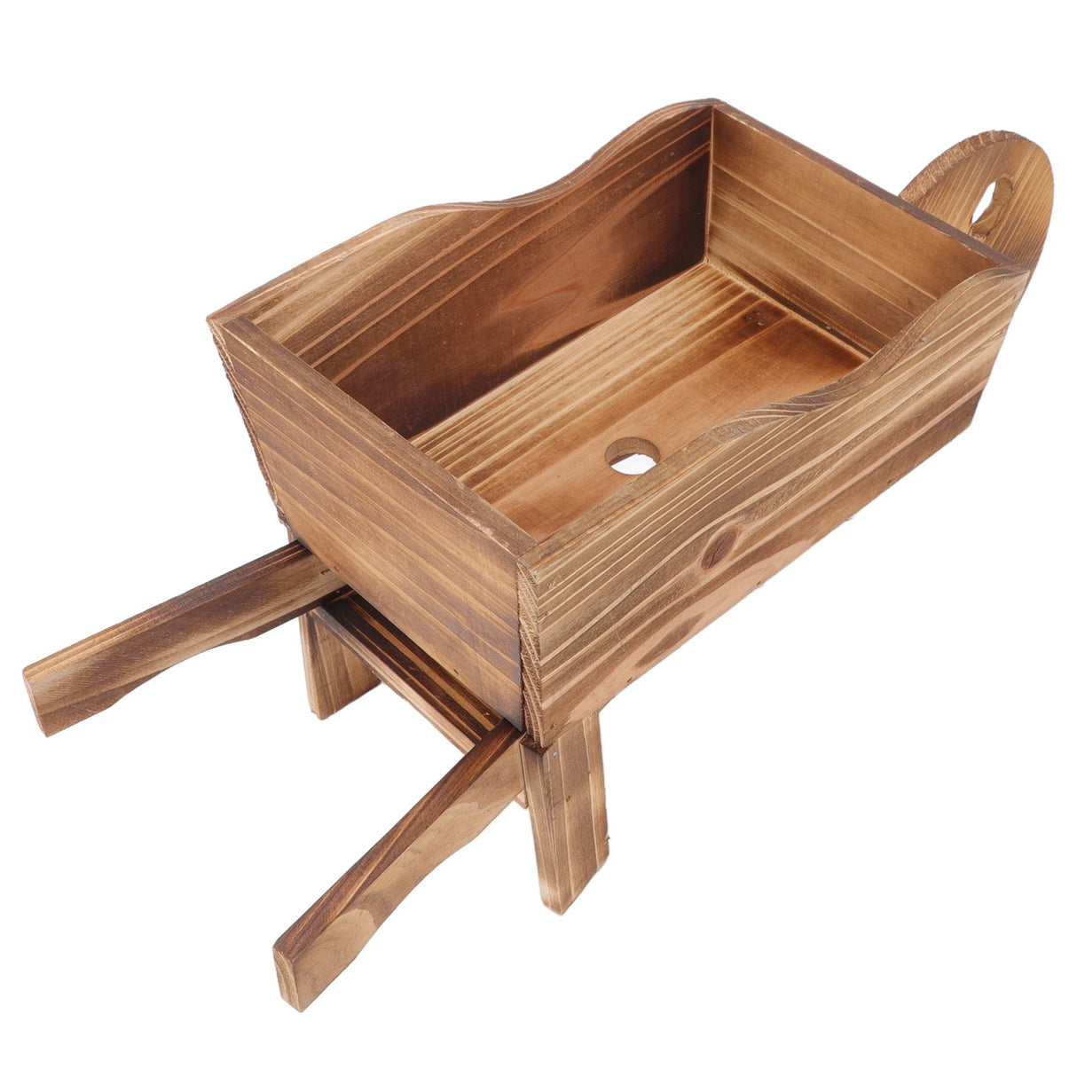 Flower Pot Wooden Cart Innovative Succulent Wheelbarrow Flower Pot for Courtyard Home Decoration