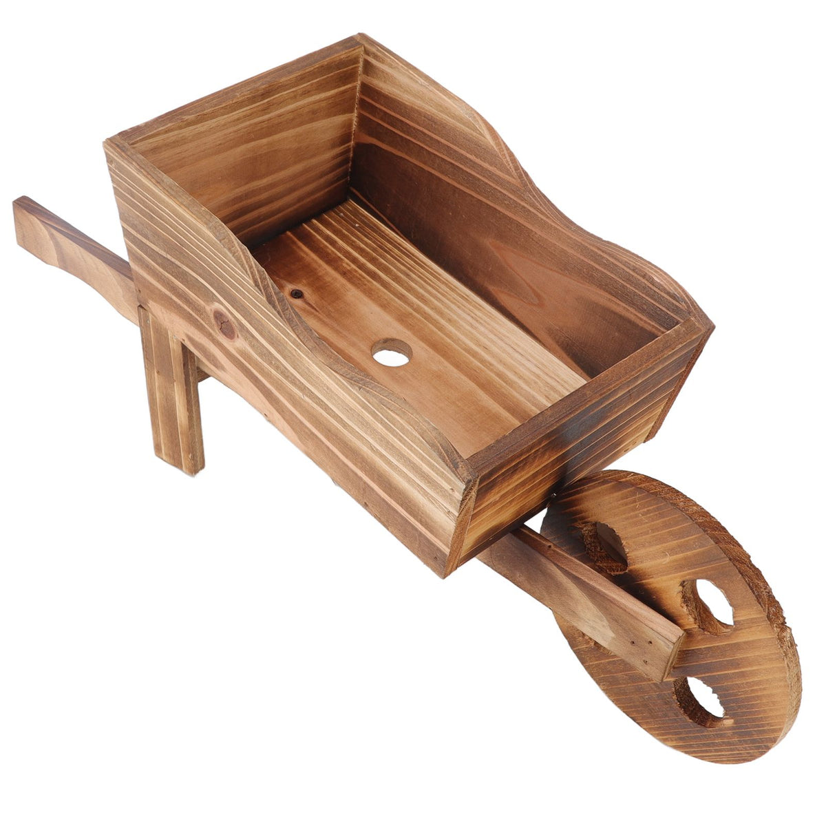 Flower Pot Wooden Cart Innovative Succulent Wheelbarrow Flower Pot for Courtyard Home Decoration