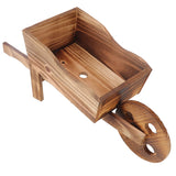 Flower Pot Wooden Cart Innovative Succulent Wheelbarrow Flower Pot for Courtyard Home Decoration