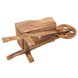 Flower Pot Wooden Cart Innovative Succulent Wheelbarrow Flower Pot for Courtyard Home Decoration - Low Angle