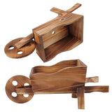 Flower Pot Wooden Cart Innovative Succulent Wheelbarrow Flower Pot for Courtyard Home Decoration