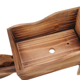 Flower Pot Wooden Cart Innovative Succulent Wheelbarrow Flower Pot for Courtyard Home Decoration