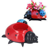 Ladybugs Flower Pot Simulation Cute Resin Animal Succulent Plant Container for Garden Decorations W93