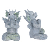 Small Dinosaur Sculpture Resin Meditated Statue Home Ornament for Garden Tree Courtyard Backyard - Low Angle