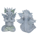 Small Dinosaur Sculpture Resin Meditated Statue Home Ornament for Garden Tree Courtyard Backyard - Extra Image
