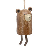 Rustic Hanging Animal Wind Chimes Resin Hand Made Natural Garden Decoration for Gardens Backyards Trees Yards C Raccoon - 45-Degree Angle