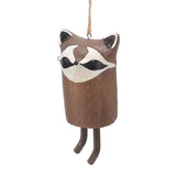 Rustic Hanging Animal Wind Chimes Resin Hand Made Natural Garden Decoration for Gardens Backyards Trees Yards D Red Panda - Rear View
