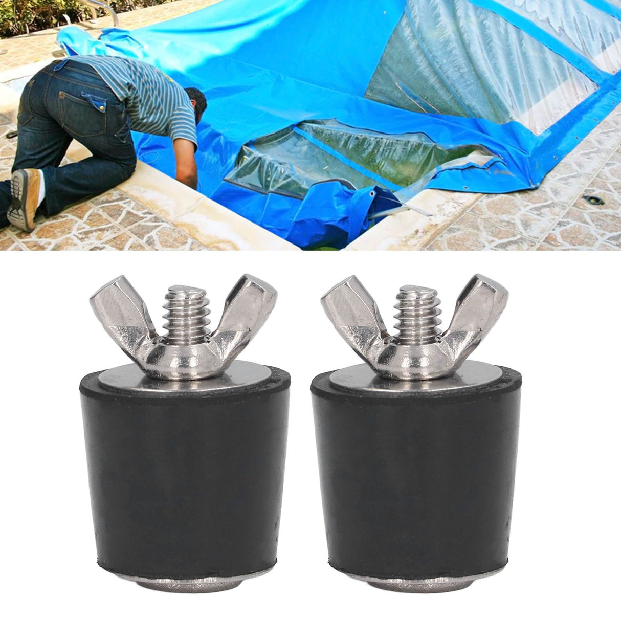 2Pcs Swimming Pool Rubber Plugs Winterizing Tapered Plug Swimming Pool Accessories 25mm