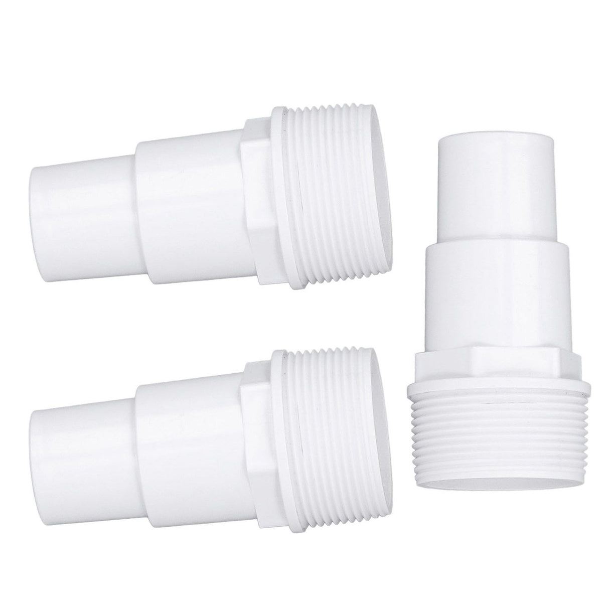 3Pcs G1‑1/2 External Thread Hose Adapter Swimming Pool Supplies for Replacement of Above Ground Pool Pumps Filters Skimmers