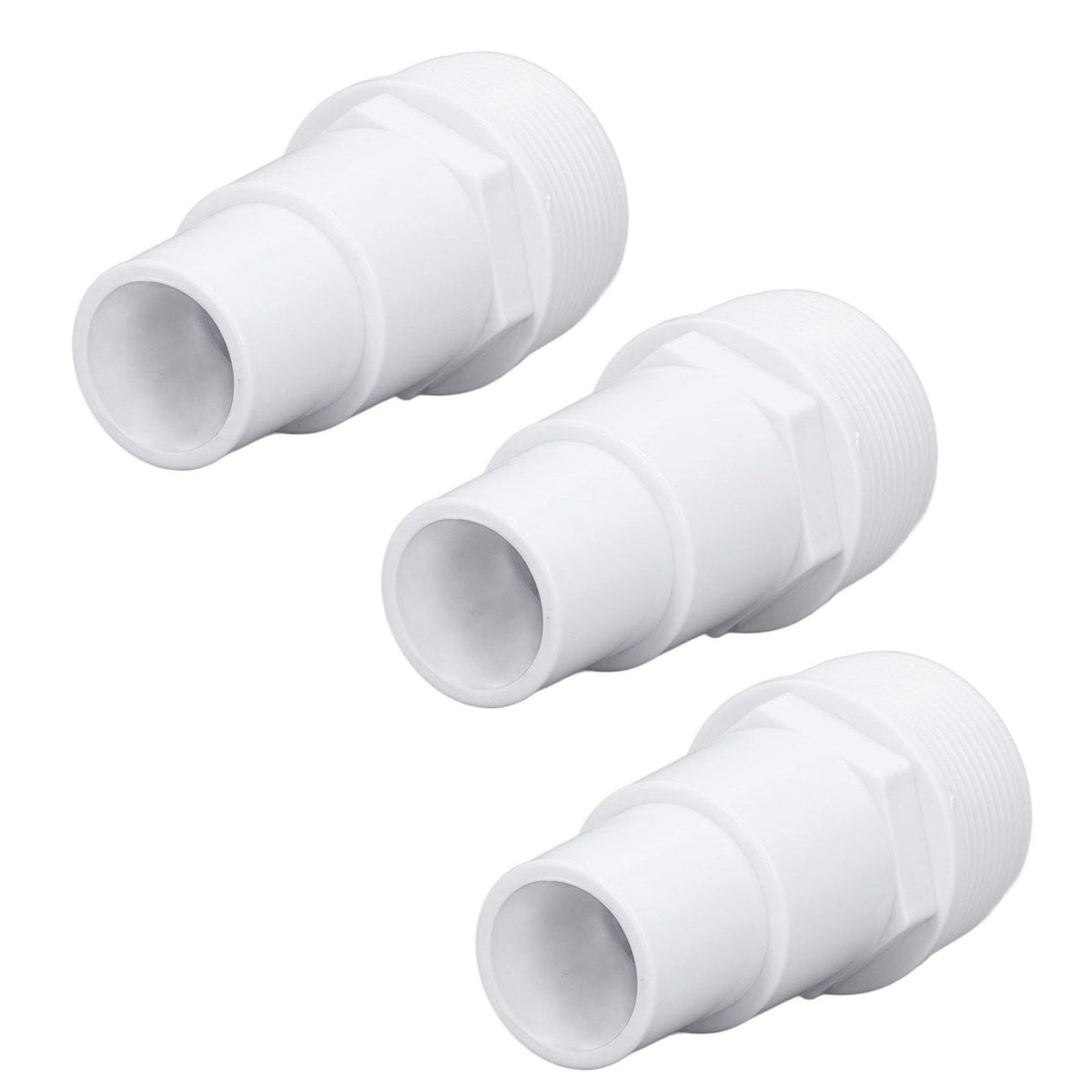 3Pcs G1‑1/2 External Thread Hose Adapter Swimming Pool Supplies for Replacement of Above Ground Pool Pumps Filters Skimmers