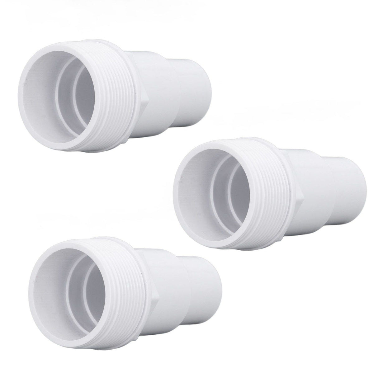 3Pcs G1‑1/2 External Thread Hose Adapter Swimming Pool Supplies for Replacement of Above Ground Pool Pumps Filters Skimmers