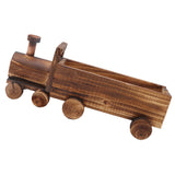 Wooden Flower Pot Cartoon Train Shape Good Ventilation Succulent Flower Pot Decoration for Garden Home Office - Side View