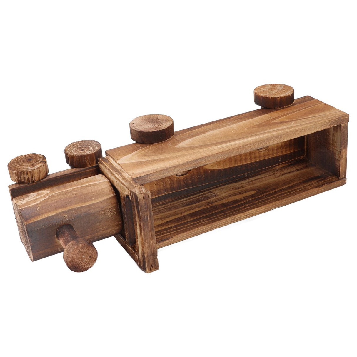 Wooden Flower Pot Cartoon Train Shape Good Ventilation Succulent Flower Pot Decoration for Garden Home Office
