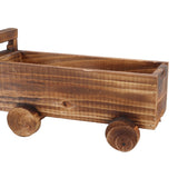 Wooden Flower Pot Cartoon Train Shape Good Ventilation Succulent Flower Pot Decoration for Garden Home Office - Extra Image