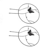 2PCS Flower Plant Support Stand Iron Climbing Frame for Home Garden Round Ring Design Black