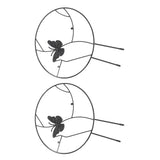 2PCS Flower Plant Support Stand Iron Climbing Frame for Home Garden Round Ring Design Black
