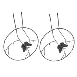 2PCS Flower Plant Support Stand Iron Climbing Frame for Home Garden Round Ring Design Black