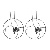 2PCS Flower Plant Support Stand Iron Climbing Frame for Home Garden Round Ring Design Black