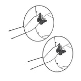 2PCS Flower Plant Support Stand Iron Climbing Frame for Home Garden Round Ring Design Black - Extra Image