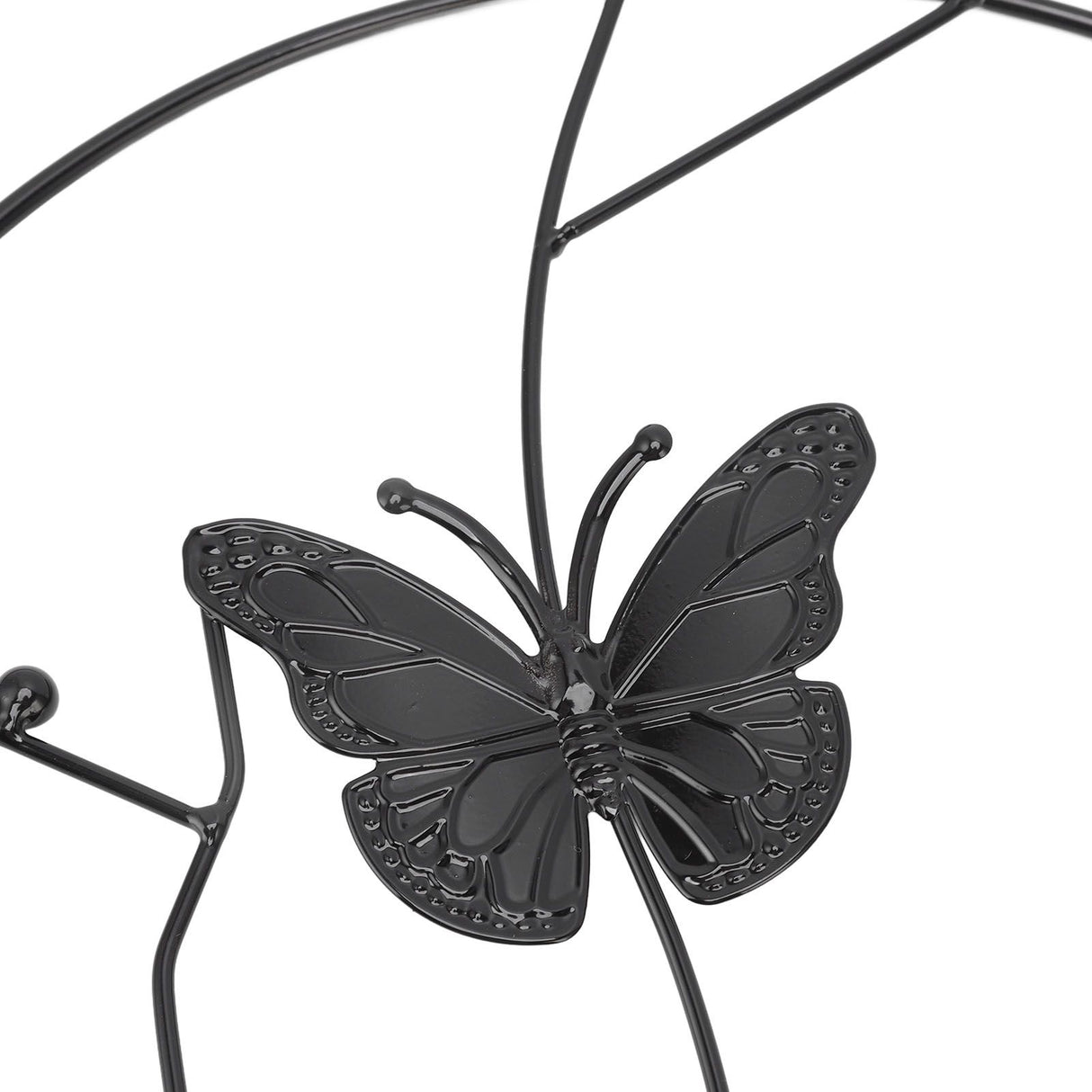 2PCS Flower Plant Support Stand Iron Climbing Frame for Home Garden Round Ring Design Black