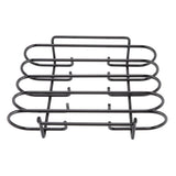 Rib Rack 4 Rows Capacity Compact Portable Iron Material Black Durable Reusable Barbecue Standing Rib Rack for Camping