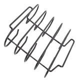 Rib Rack 4 Rows Capacity Compact Portable Iron Material Black Durable Reusable Barbecue Standing Rib Rack for Camping