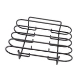 Rib Rack 4 Rows Capacity Compact Portable Iron Material Black Durable Reusable Barbecue Standing Rib Rack for Camping