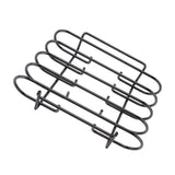 Rib Rack 4 Rows Capacity Compact Portable Iron Material Black Durable Reusable Barbecue Standing Rib Rack for Camping