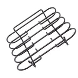 Rib Rack 4 Rows Capacity Compact Portable Iron Material Black Durable Reusable Barbecue Standing Rib Rack for Camping - Low Angle