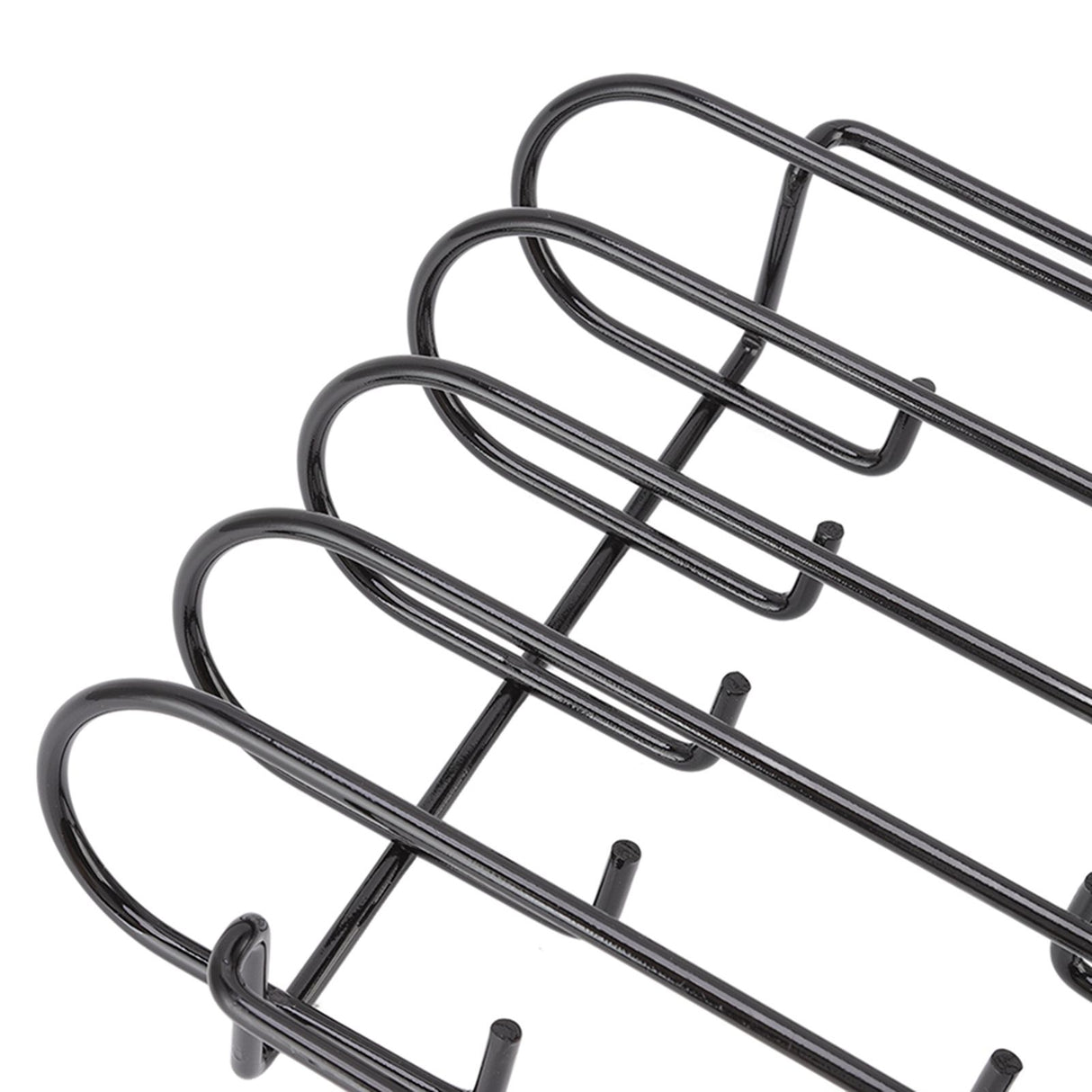 Rib Rack 4 Rows Capacity Compact Portable Iron Material Black Durable Reusable Barbecue Standing Rib Rack for Camping