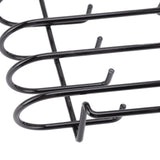 Rib Rack 4 Rows Capacity Compact Portable Iron Material Black Durable Reusable Barbecue Standing Rib Rack for Camping - Extra Image