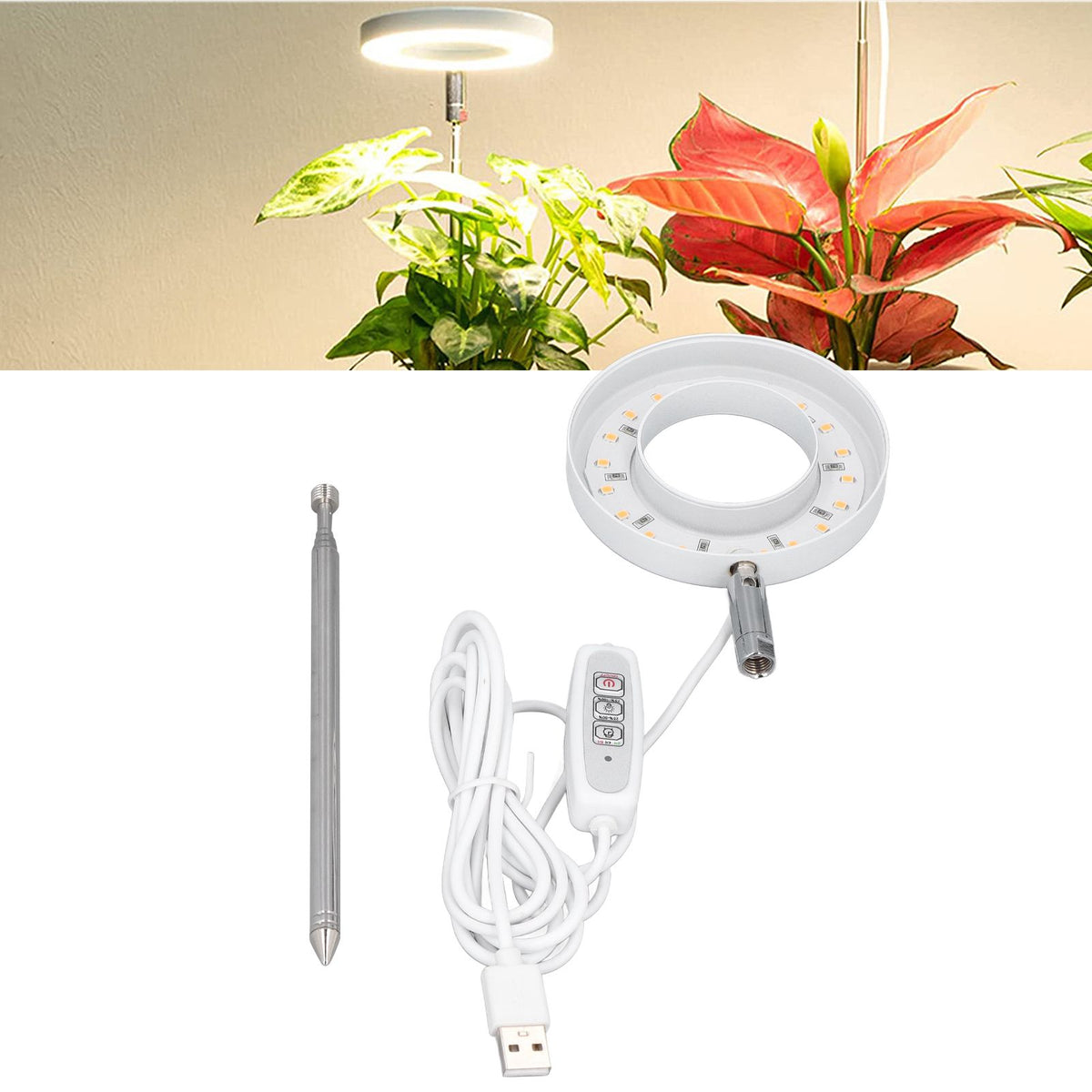 LED Plant Growing Lamp Full Spectrum Retractable Adjustable Brightness Plant Fill Lamp for Indoor Plants