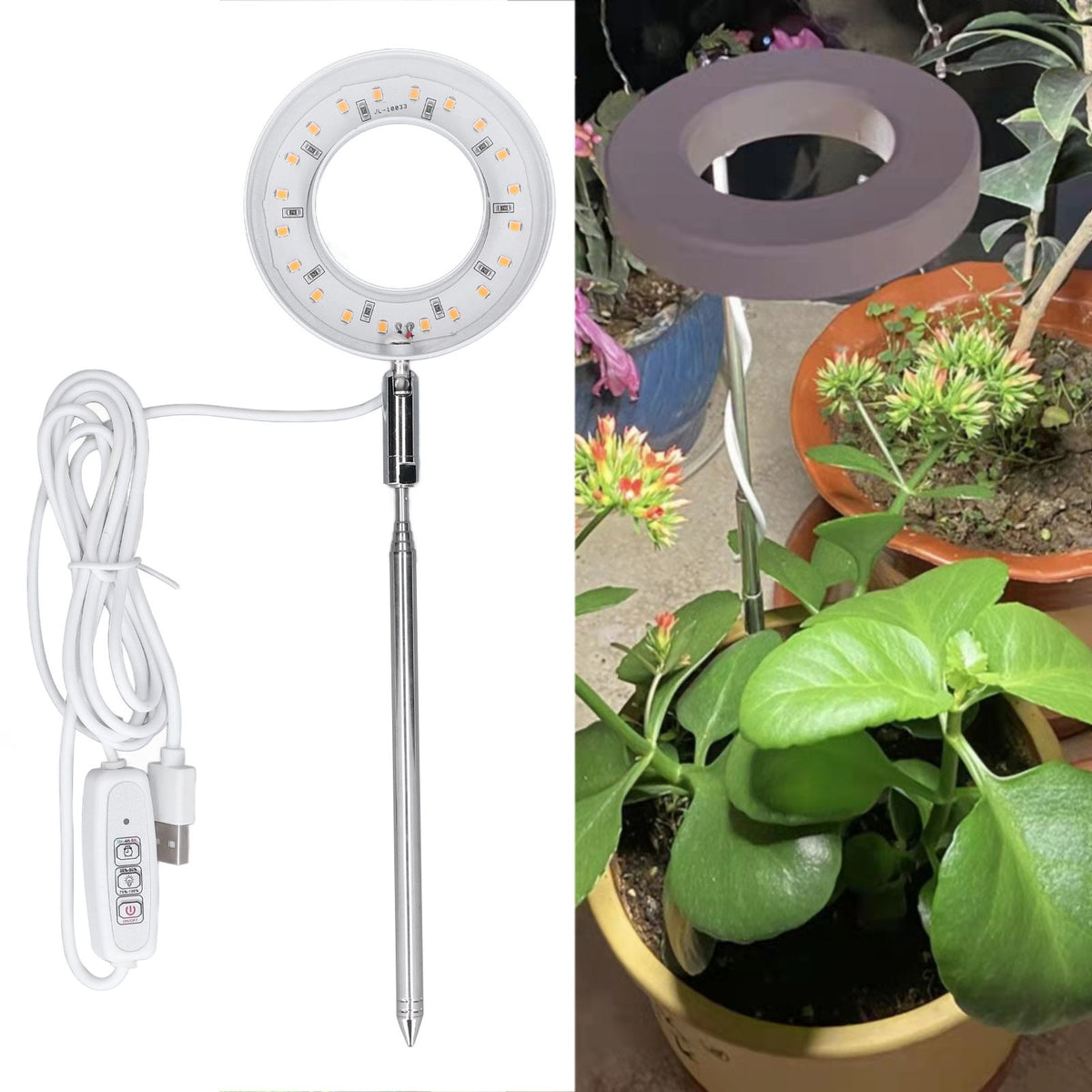 LED Plant Growing Lamp Full Spectrum Retractable Adjustable Brightness Plant Fill Lamp for Indoor Plants