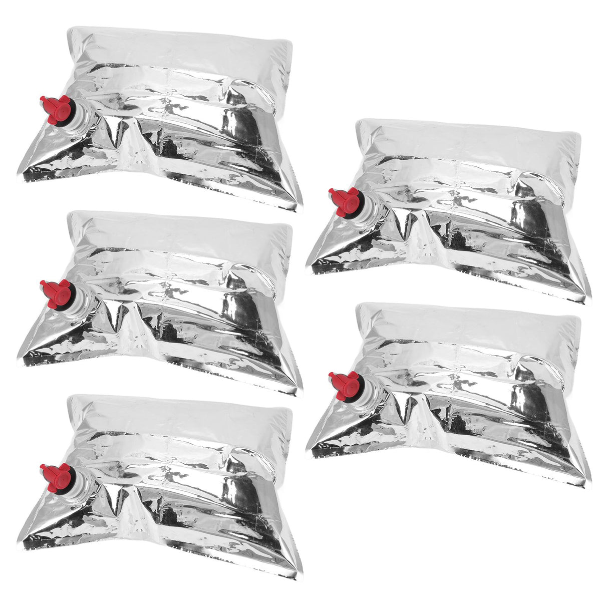 5Pcs Emergency Water Jug Bags with Spigot Foldable Beverage Insulation Drinking Water Storage Bag 5L
