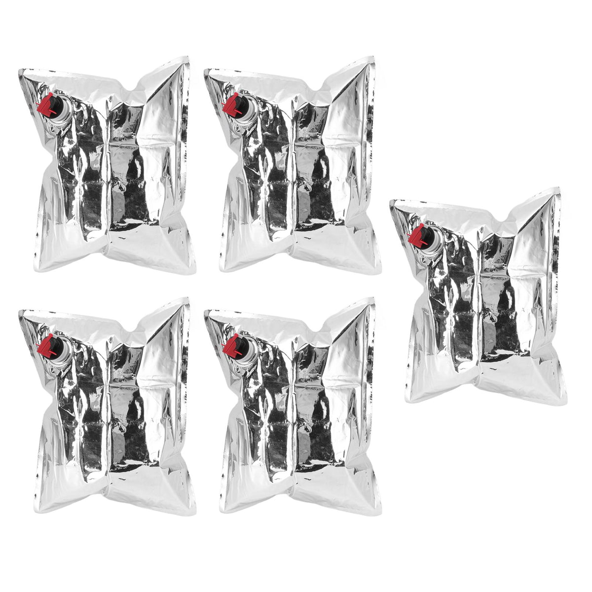 5Pcs Emergency Water Jug Bags with Spigot Foldable Beverage Insulation Drinking Water Storage Bag 5L