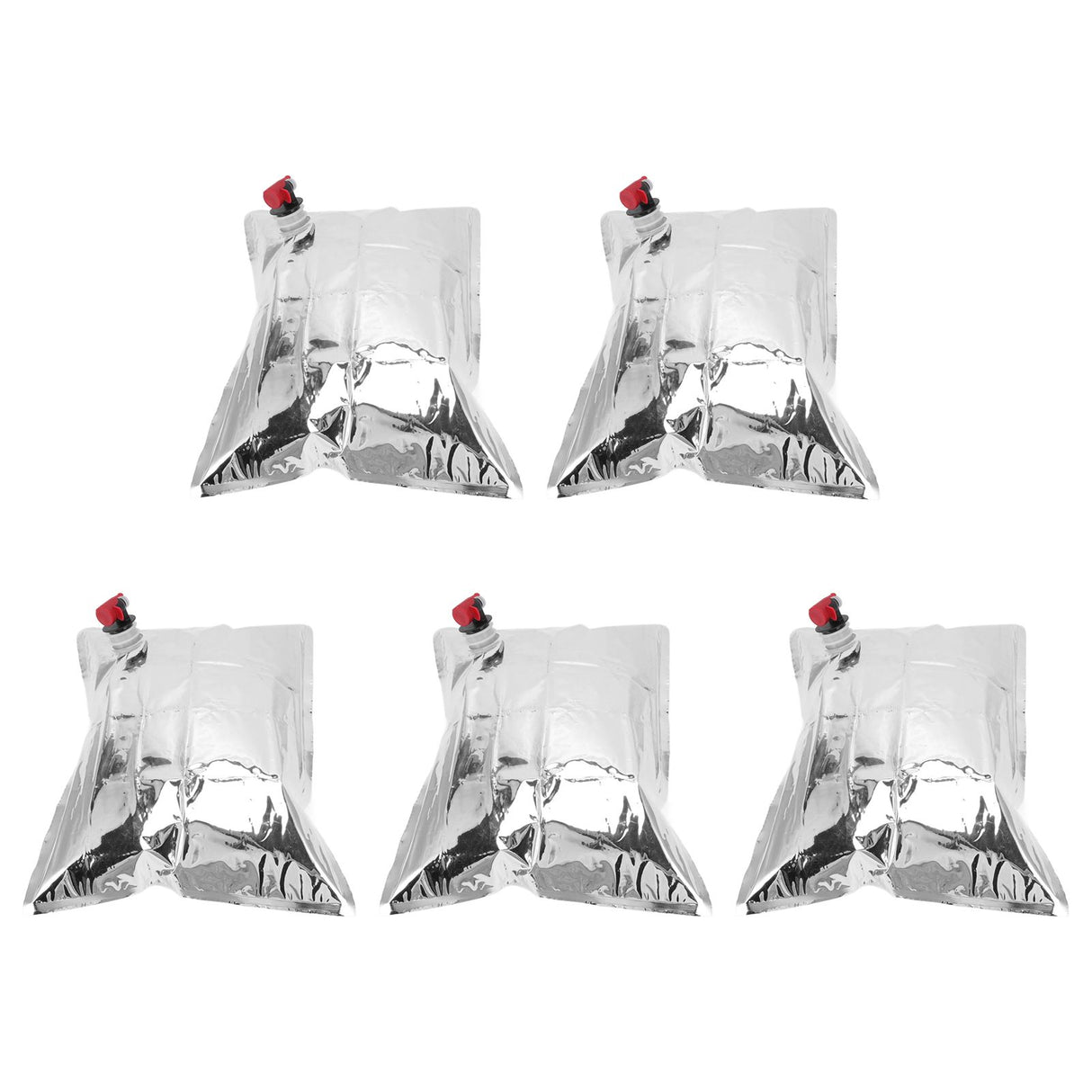 5Pcs Emergency Water Jug Bags with Spigot Foldable Beverage Insulation Drinking Water Storage Bag 5L