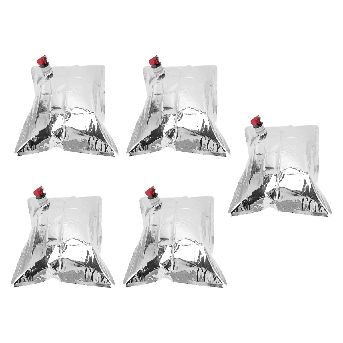 5Pcs Emergency Water Jug Bags with Spigot Foldable Beverage Insulation Drinking Water Storage Bag 5L