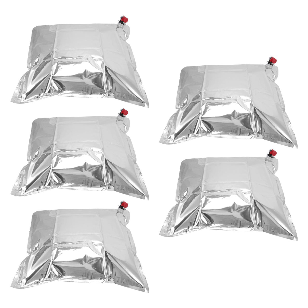 5Pcs Emergency Water Jug Bags with Spigot Foldable Beverage Insulation Drinking Water Storage Bag 15L