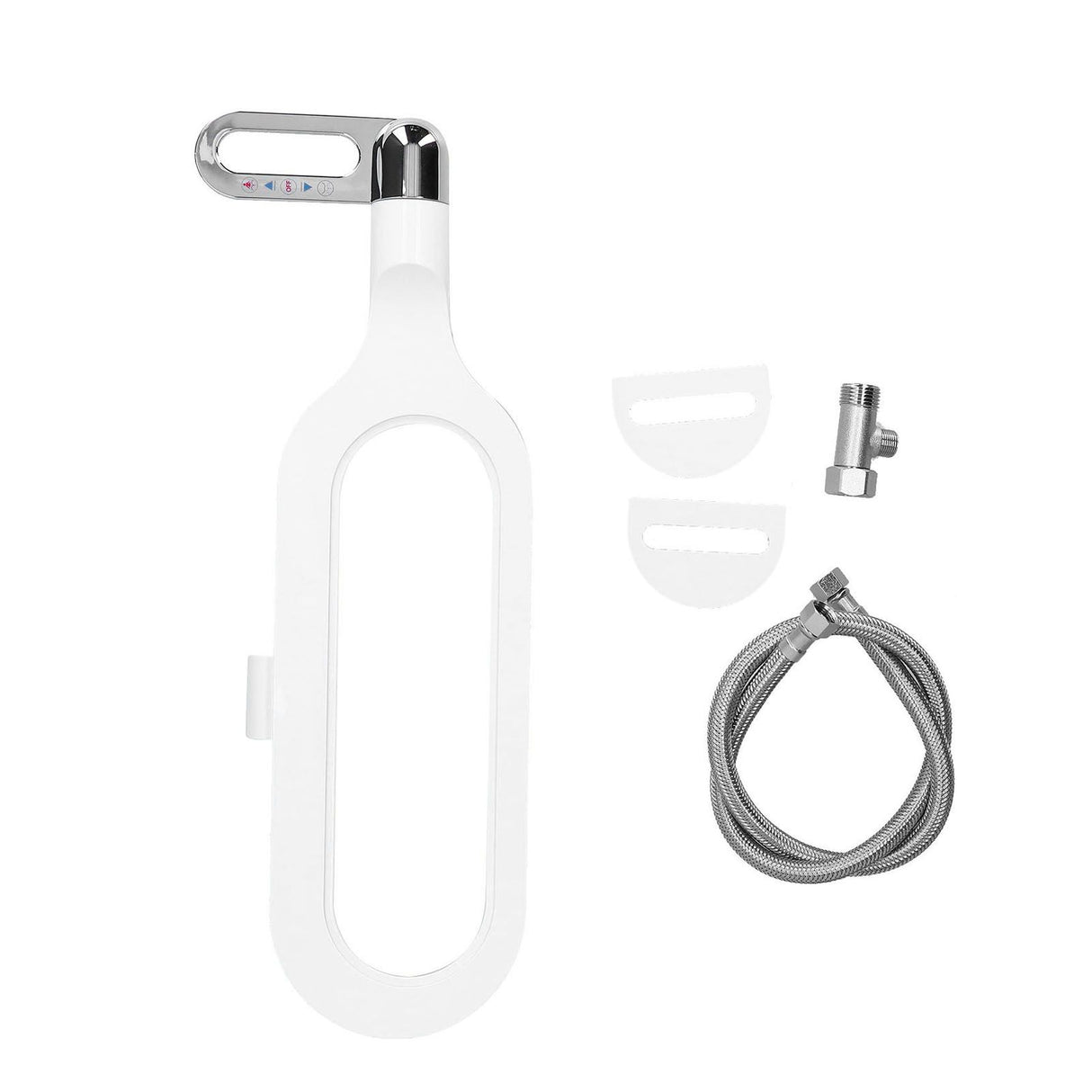 G1/2 Ultra Thin Plastic Toilet Bidet Attachment with Double Nozzles Self Cleaning for Home Bathroom