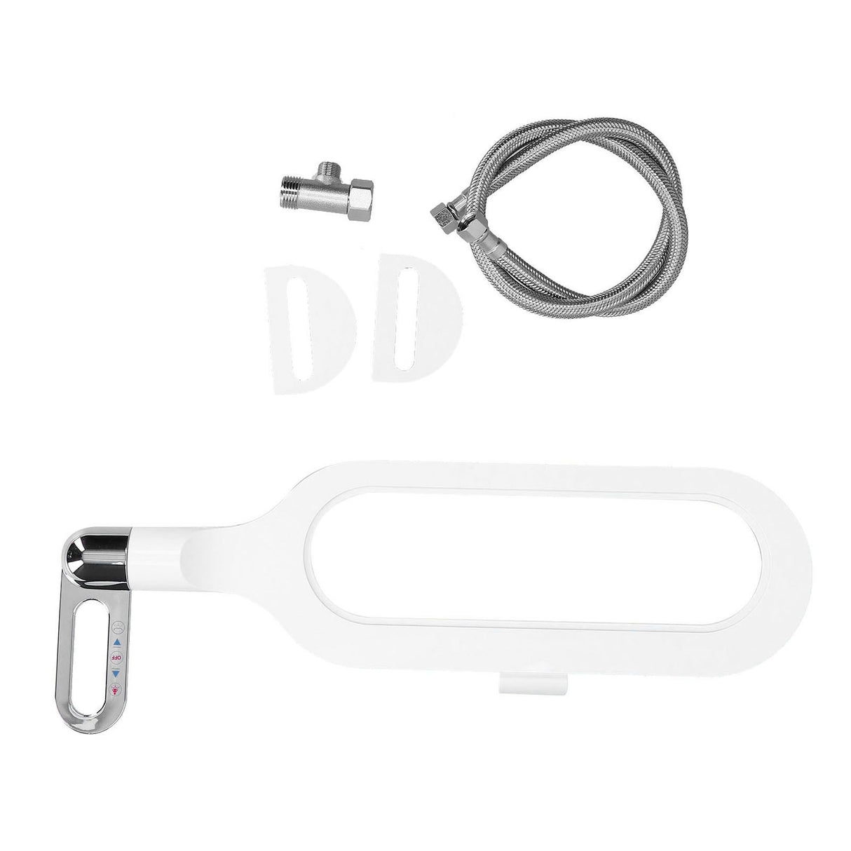G1/2 Ultra Thin Plastic Toilet Bidet Attachment with Double Nozzles Self Cleaning for Home Bathroom