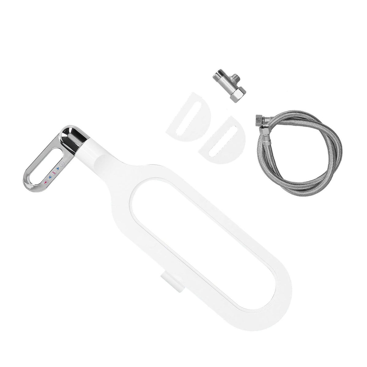 G1/2 Ultra Thin Plastic Toilet Bidet Attachment with Double Nozzles Self Cleaning for Home Bathroom
