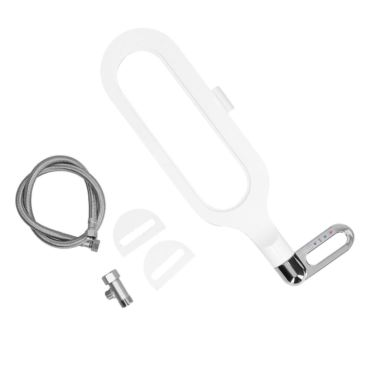 G1/2 Ultra Thin Plastic Toilet Bidet Attachment with Double Nozzles Self Cleaning for Home Bathroom