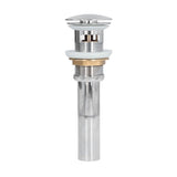 Sink Drain Stopper Copper Stainless Steel Bathroom Wash Basin Sink Drain Part for Home KitchenSilver with Overflow